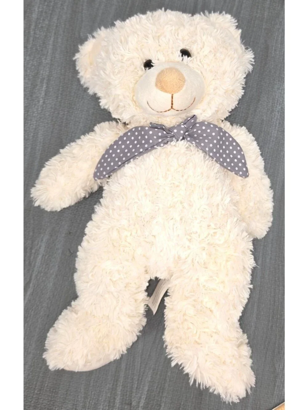 Best Made Toys Cream White Teddy Bear Plush Stuffed Animal Floppy Fuzzy Necktie